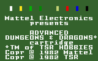 Advanced Dungeons & Dragons: Treasure of Tarmin screenshot 3 for Intellivision